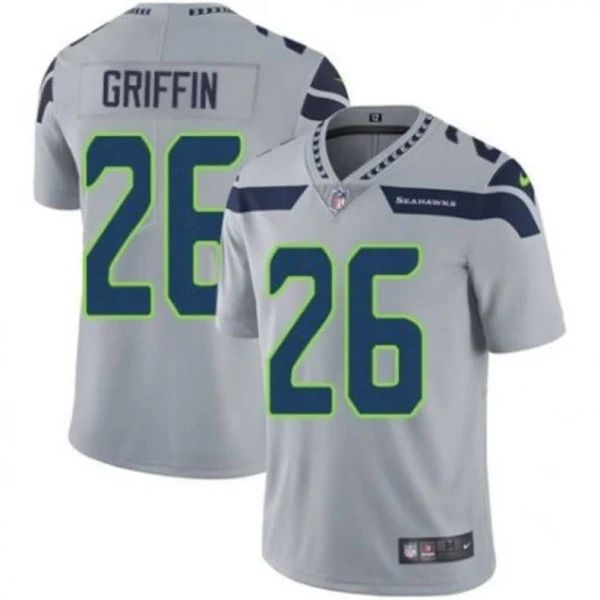 Men Seattle Seahawks #26 Shaquill Griffin Nike Grey Vapor Limited NFL Jersey
